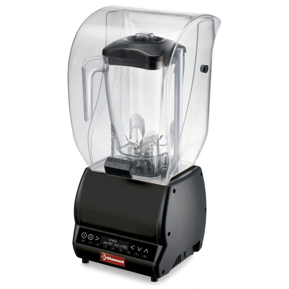 Professionel Blender Med Lydskærm Firkantet Glas Liter Hastighedsvariator Programmerbar - Diamond Blendere
