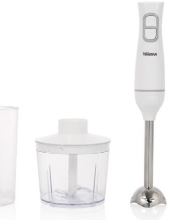 Stavblender Sæt 4881 350w Rustfrit Stål Inkl Ballonpiskeris Hakker - Tristar Stavblendere  - 8712836990531